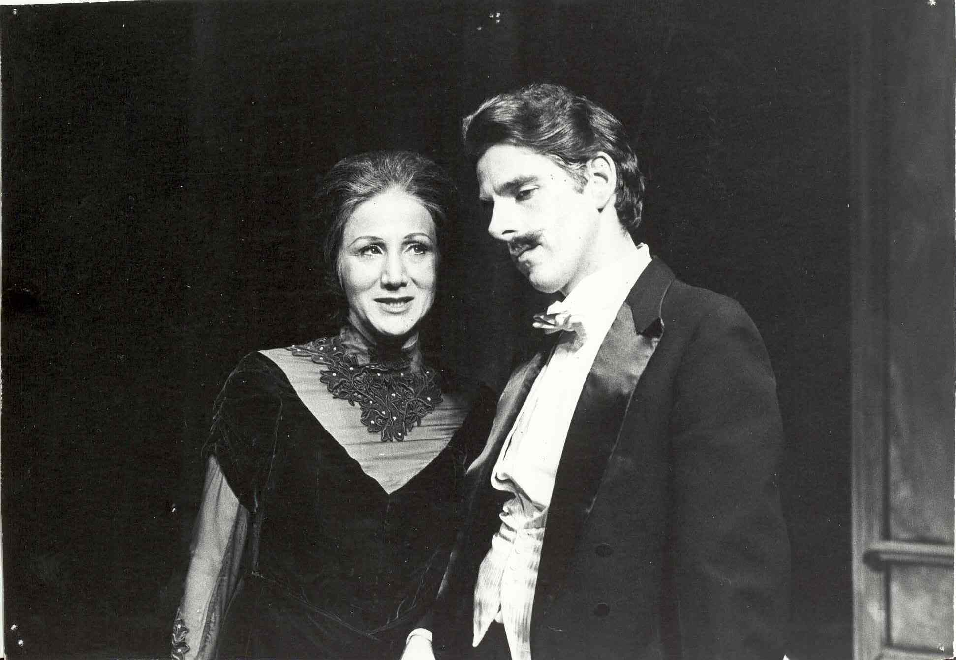 WTF's 1975 production of ENEMIES, directed by Nikos Psacharopoulos; Olympia Dukakis and Peter Evans; photo credit CG Wolfson