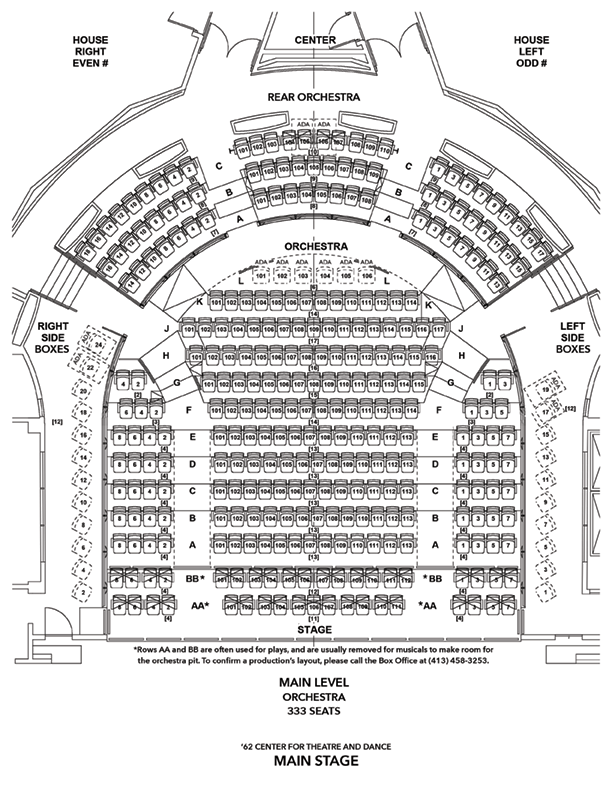 Williamstown Theater Festival Main Stage Seating Chart