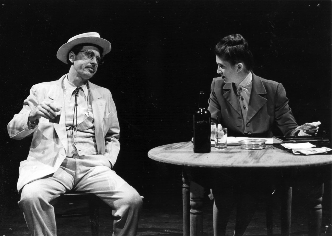 Steve Lawson and Molly Regan in NO ORCHIDS FOR MISS BLANDISH (1990); photo by Richard Feldman